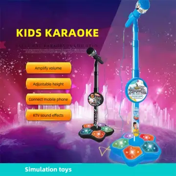 Kids Microphone with Stand Karaoke Song Music Instrument Toys  Brain-Training Educational Toy Birthday Gift for Girl Boy