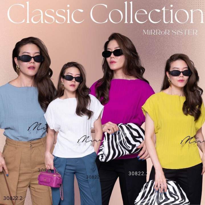 mirrorsister-30822-2-เสื้อทรงใส่ง่าย-เสื้อแขนล้ำ-ใส่ทำงาน-ออกงาน-สีสดใส