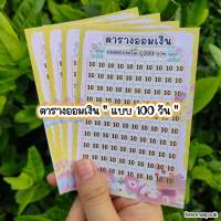 ตารางออมเงิน 6 ใบ?แบบ 100 ช่อง ?