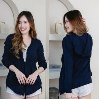 MondayBasic navy blue สีกรมท่า เสื้อคลุม คาร์ดิเเกน ไหมพรม ฟรีไซส์กันหนาว