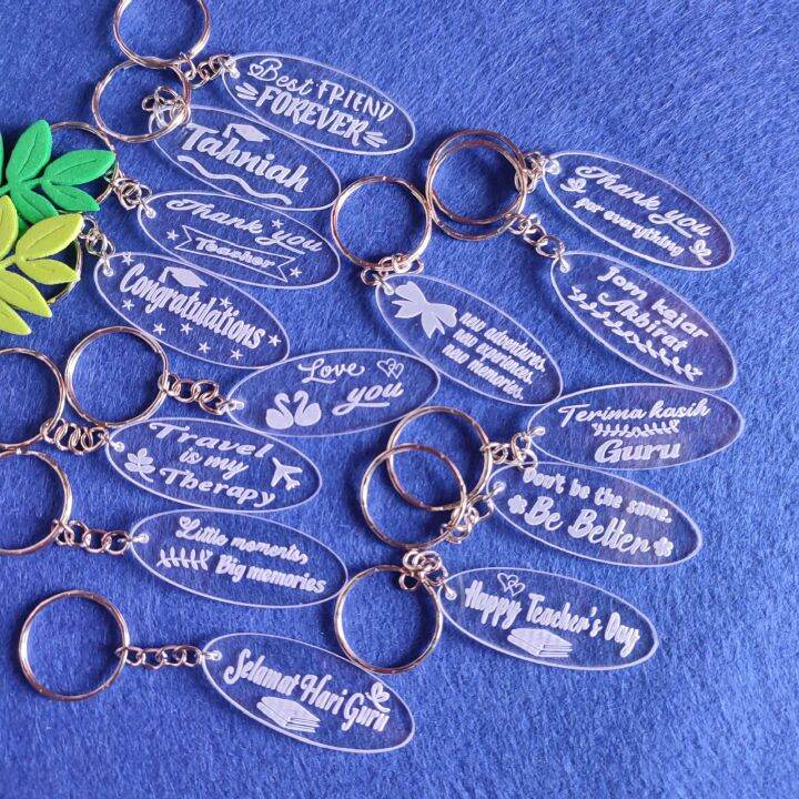 Keychain Quote Wording Engraved Keychain Ready Made Lazada