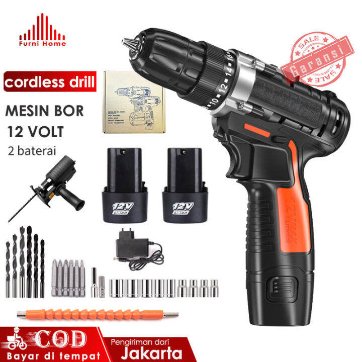 Mesin Bor Baterai 12V Bor Listrik Baterai Charger Bor Bor Portable 2 ...