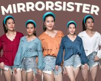 ?Mirrorsister เสื้อทรงเก๋ ช่วงปลายแขนแต่งพองนิดๆ