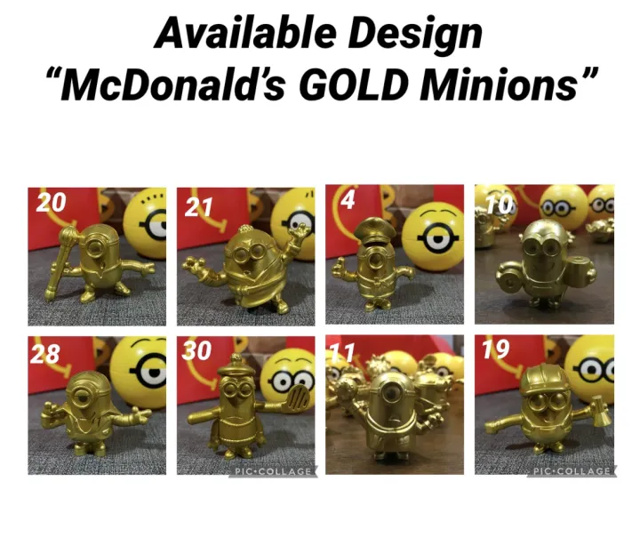 (GOLD MINIONS) Minions Happy Meal Mcdonalds Toys “Wave 1 and 2” Lazada PH