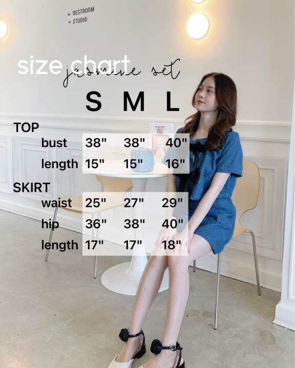 denim-jasmine-set-s-m-l-dressylismm-เซ็ตเสื้อ-กระโปรง-ผ้ายันส์