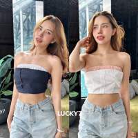 Layer Tube Top เสื้อเกาะอกเลเยอร์น่ารักดีเทลด้านใน ผ้าเป็นซับแบบเย็บติบ 2เลเยอร์ Wendy tube top