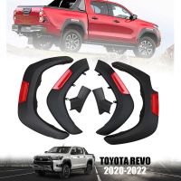 คิ้วล้อ ซุ้มล้อ ขนาด 6 นิ้ว รุ่น  TOYOTA HILUX REVO ROCCO (โตโยต้า ไฮลักซ์ รีโว่ ร็อคโค่) ปี 2020 - 2021 สีดำด้าน ตัดแดง 6 ชิ้น