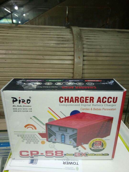 Charger accu piro cp 58 cas aki otomatis | Lazada Indonesia