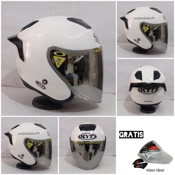 Helm Dyr kyoto putih hitam doff paket ganteng | Lazada Indonesia