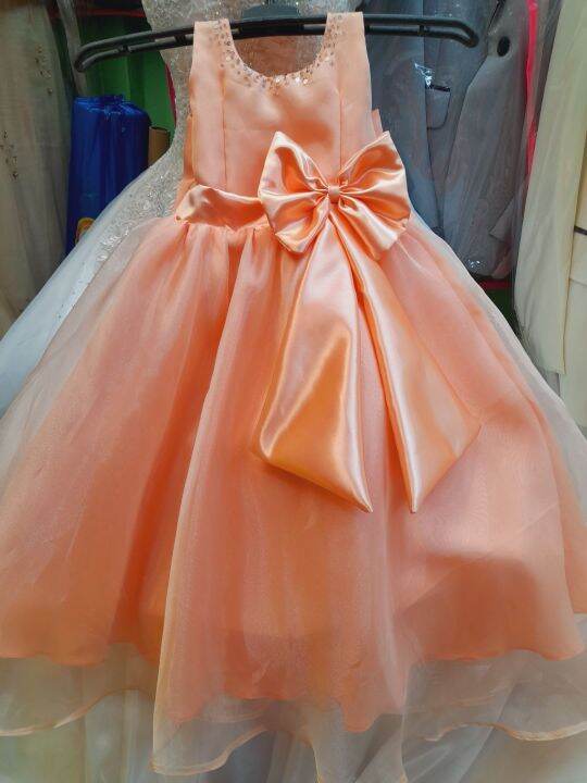 PEACH FLOWER GIRL DRESS/GOWN For age 210 yrs. Lazada PH