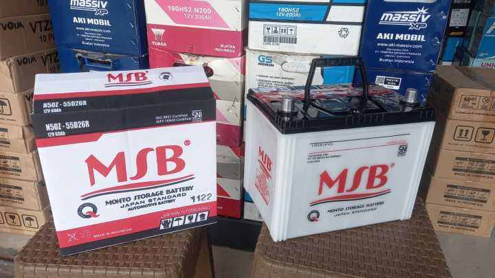 Aki mobil MSB n50z new dyna elf colt diesel bison terrano fuso 12v 60ah