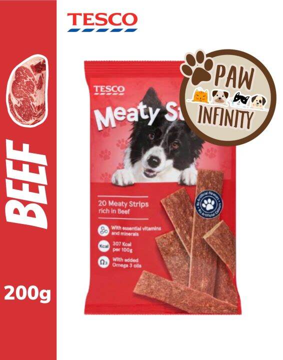 Tesco Meaty Strips Rich in Beef 200g Dog Treats Lazada PH