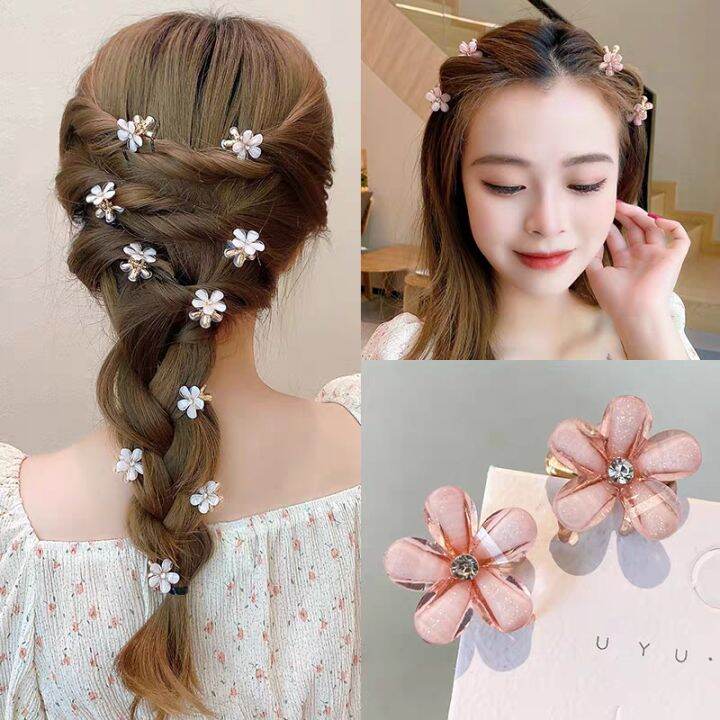[🇸🇬SG] 6pcs Lovely Sweet Flower Clips 2cm Small Hair Claw Clips Women
