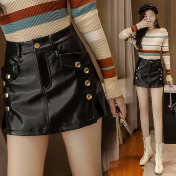 Sexy High Waist Black Mini Leather Faux Leather Mini Skirt With Hip Pencil  Detail Fashionable PU Faux Leather Split Short Faux Leather Mini Skirts For  Women Winter 211120 From Kong01, $21.06 | DHgate.Com