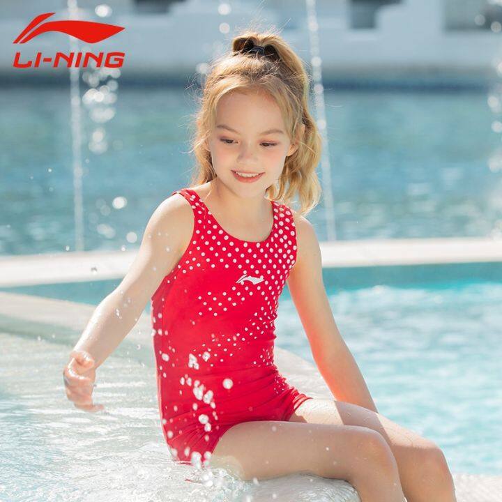 Li Ning New Children's Swimsuit Girls' One-Piece Swimsuit Girls' Middle ...