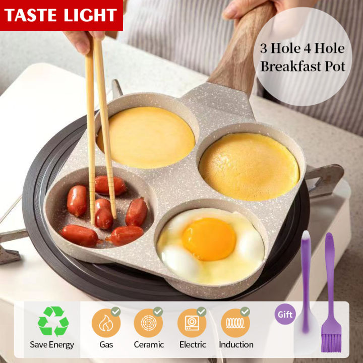 Four-cup Egg Pan Frying Egg Cooker Burger Pan for Breakfast Non-stick  Frying Pan 