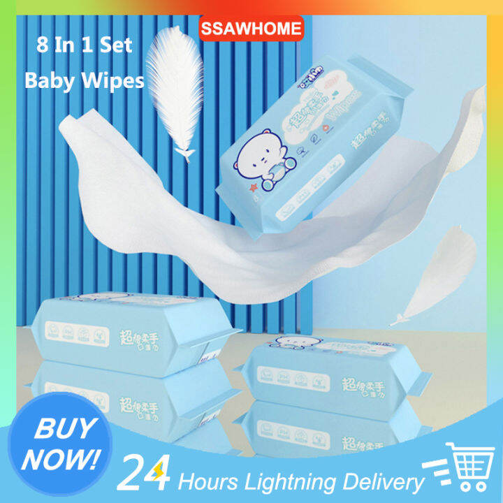 8 In 1 Set Baby Wipes Mini Multipurpose Wipe Extractable Sanitary Wipes