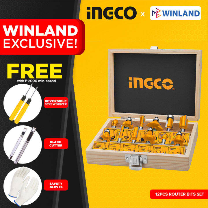 Ingco By Winland Router Bits Pcs Set Mm Akrt Ing Ht Lazada Ph