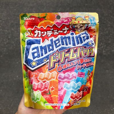 Kanro Candemina Gummies คันโระ เยลลี่เส้นหยักรสโซดาญีปุ่น และผลไม้