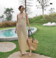 New maxi dress ?? มาใหม่ งานสวยปัง เหมือนเดิมจ้า แมกซี่เดรสถักซีทรู เว้าหลัง อลังการสุด  Freesize  อกถึง 42 สะโพกถึง 44 ยาว 50 สีขาว ครีม และ ดำ