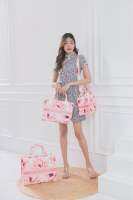 Peony Bags (ชมพู) Size S กระเป๋าผ้าปักชื่อ