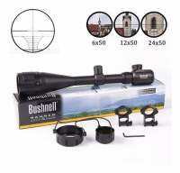 กล้องBushnell 6-24x50 AOEG มีไฟ+ปรับหลา+ท่อบังแสงและระดับน้ำตั้งกล้อง