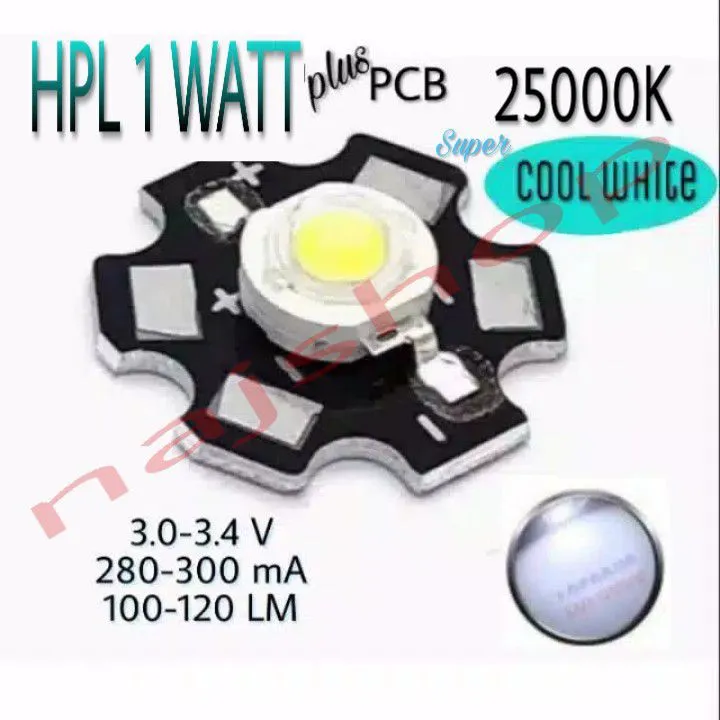 LAMPU LED HPL 1 WATT COOL WHITE 25000K SUPER BRIGHT DENGAN PCB ALUMUNIUM Lazada Indonesia