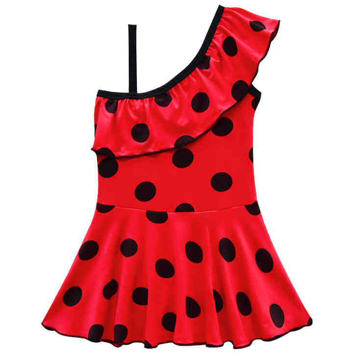 {Sweet Baby} Polka Dot Swimsuit Girl Red Swimming Suit Children's ...