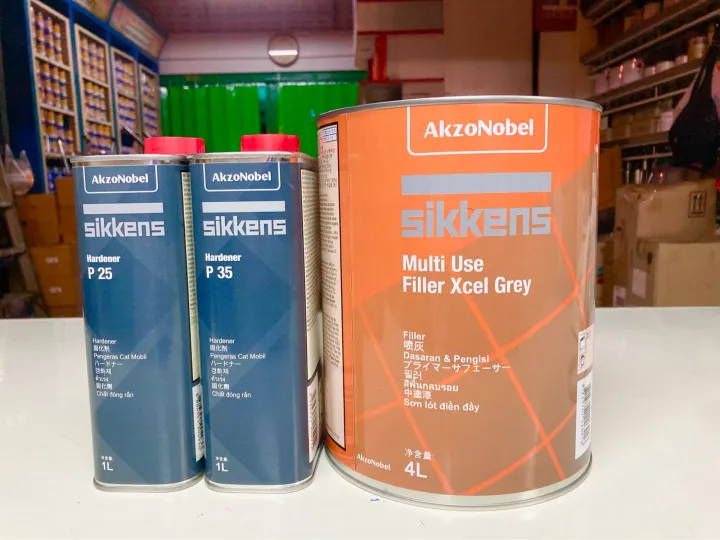 Sikkens Multi Use Filler Xcel Grey (สีพื้นกลบรอย) ขนาด 4L และ Hardener