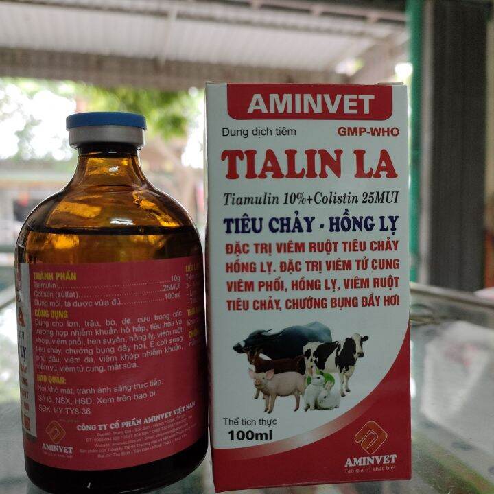 TIAMULIN 10% LA 20ml, 100ml - Tiêu chảy hồng lỵ trên lợn, trâu bò, dê ...