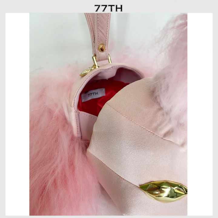 77th-pink-poodle-shape-hand-bag