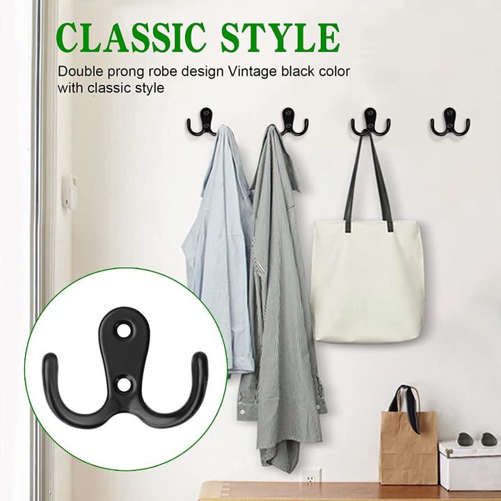 6 Pcs Heavy Duty Wall Sticky for Hanging Black Adhesive Hooks Kitchen