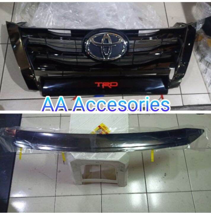 Paket Grill Dan List Kap All New Fortuner Mesin Black Chrum