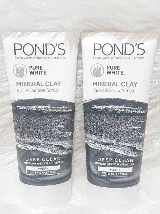 (Bundle Promo) Ponds Pure White Mineral Clay face Cleanser Scrub With