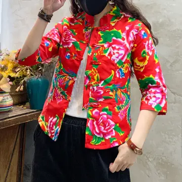  Fashion Women's Chinese Style Northeast Big Flowers