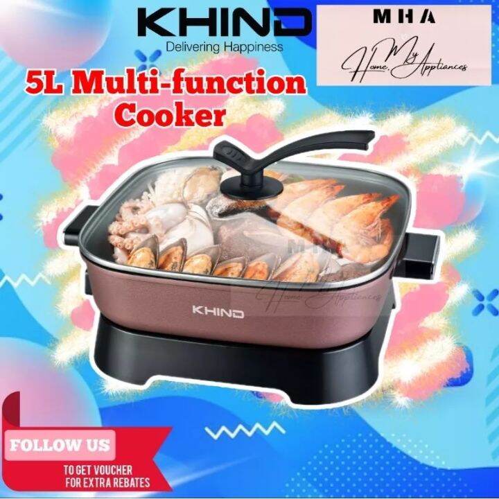 Khind Multi Cooker Multi Electric Skillet 5L HP7000 Lazada