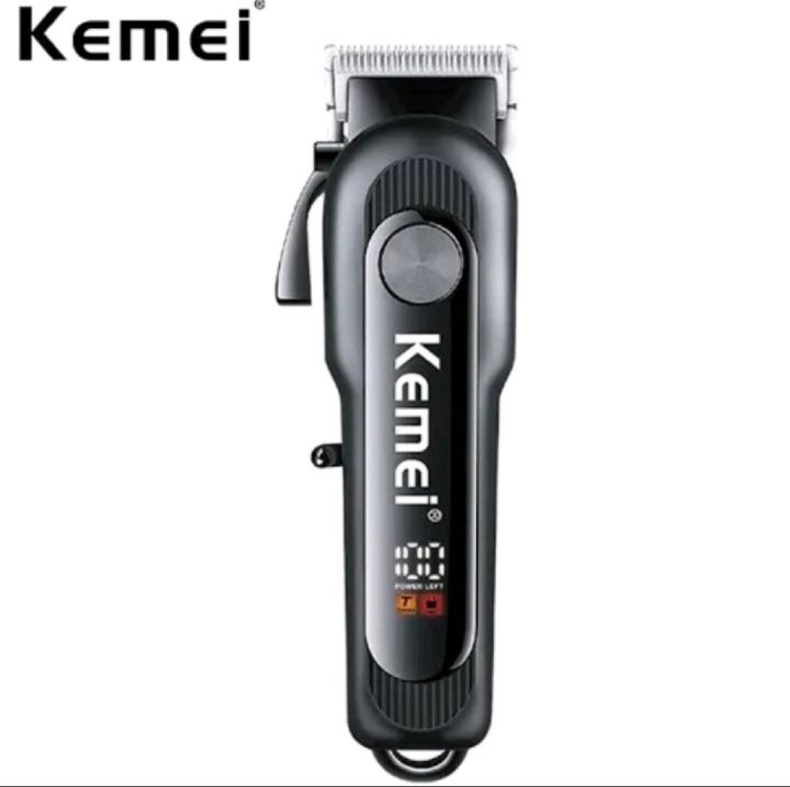 ปัตตาเลี่ยนตัดผม-kemei-แบบไร้สาย-รุ่นใหม่ล่าสุด-kemei-professional-hair-clipper-model-km-1132-ตัวเครื่องถูกออกแบบมาอย่างพิถีพิถัน-ดีไซน์ล้ำสมัยโดดเด่นสวยงาม-มีหน้าจอ-led-บอกสถานะการทำงานของตัวเครื่อง-