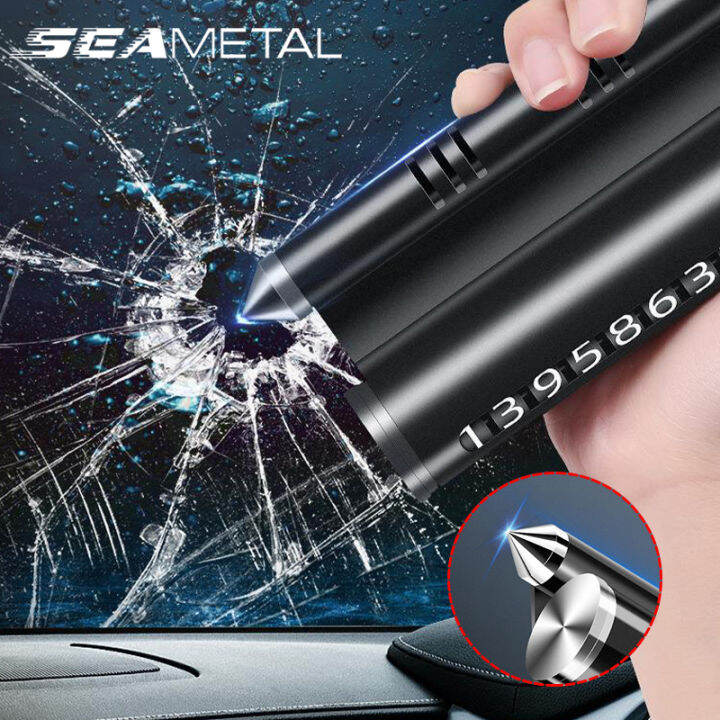SEAMETAL Car Window Glass Breaker Car Fragrance with Temporary Number