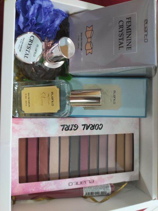 elianto gift box, feminine crystal, shinny day, coral girl , Ob pink Daisy Lazada