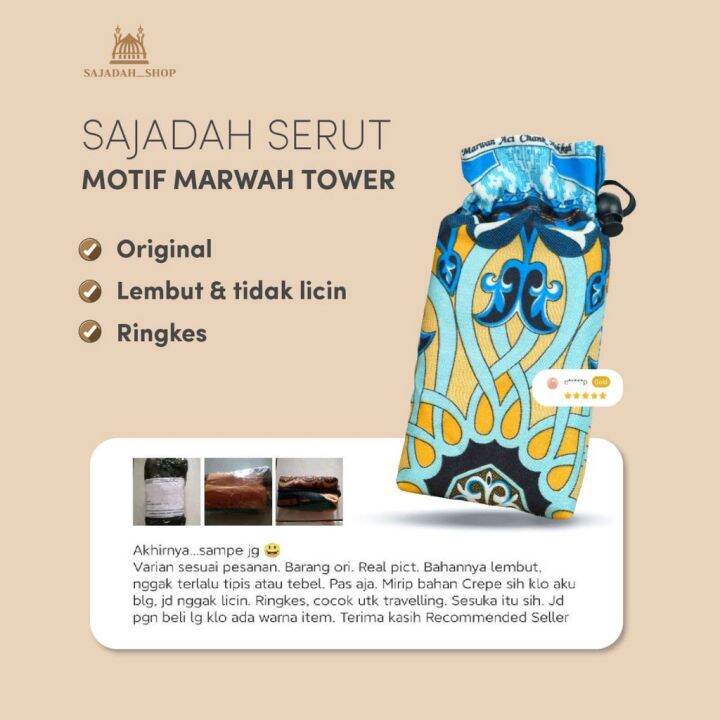 Sejadah travel ringan mudah dibawa ke mana mana !! FREE bag uncang