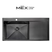 MEX SCD1001GM อ่างล้างจาน 1 หลุม 1 ที่พัก สเตนเลส สตีล AISI 304 สี Grey Metal