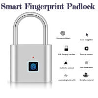 แม่กุญแจ กุญแจ  Fingerprint Padlockระบบล็อคลายนิ้วมือ แม่กุญแจ สำหรับล็อคประตู ล็อค​เกอร์ หอพัก การชาร์จUSB