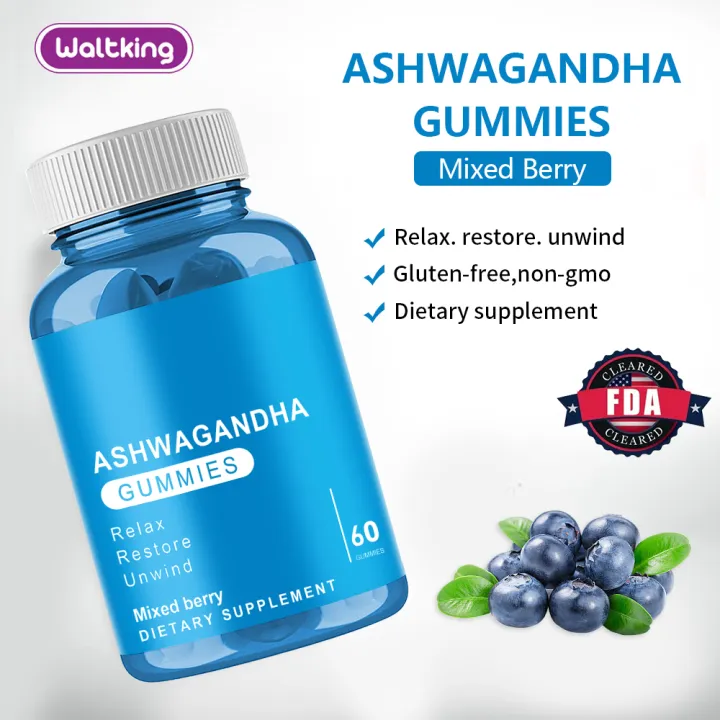 Ashwagandha Gummies & Vitamin D Gummy 60 Counts Mixed Berry, KSM66
