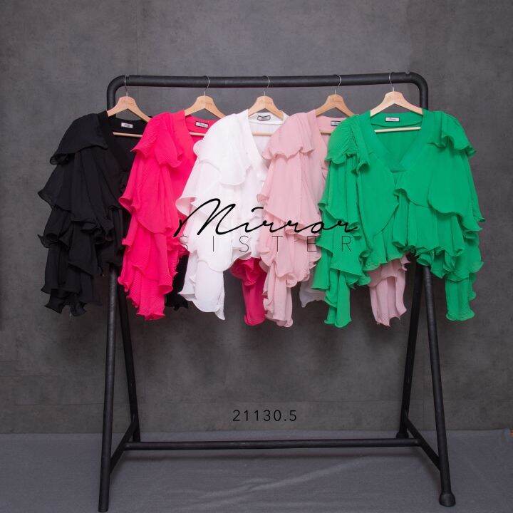 mirrorsister-21130-5-เสื้อตัวสวยโดดเด่น-เสื้อทรงสวย-เสื้อแต่งระบาย-เสื้อสีสดใส-เสื้อทำงาน-เสื้อออกงาน-เสื้อคอวี