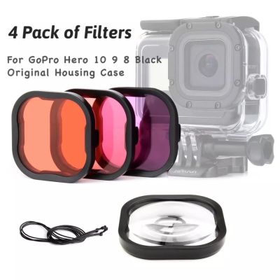Filter Kit for GoPro Hero 12 11 10 9 8 Black Magnifier Red Magenta Pink Diving Color Filters for Housing Case Accessories สำหรับเคสกันน้ำแท้