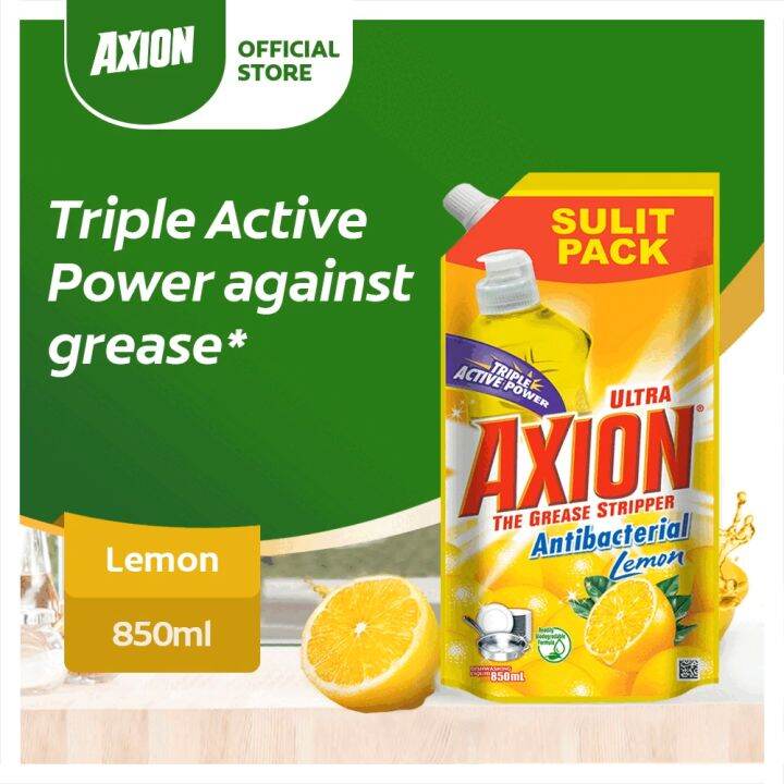 [24 hour Germ Kill] Axion Antibacterial Dishwashing Liquid Lemon Doy