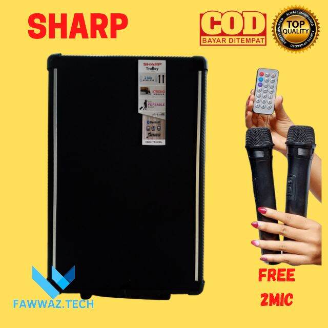 SHARP Speaker aktif bluetooth karaoke terbaru free 2mic wireless