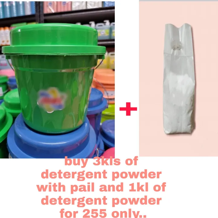 Buy 3kls of detergent powder in 🪣 + 1 kl of detergent powder for 255