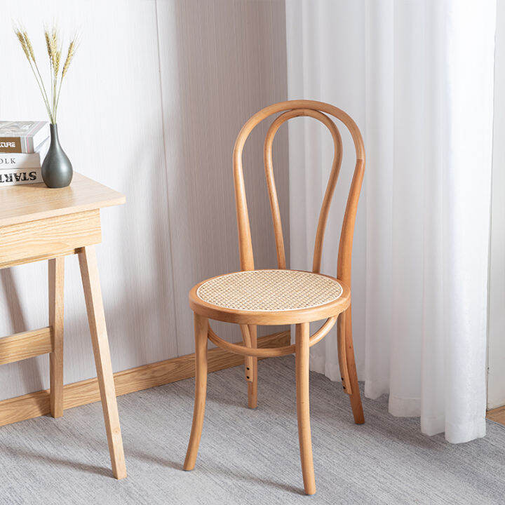 Nordic Solid Wood Seat Dining-Table Chair No Arm Rest Creative ...