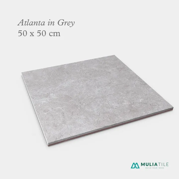 Keramik Lantai 50x50 Atlanta Grey Mulia Tile Lazada Indonesia